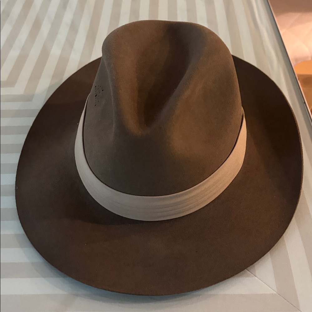 Banana Republic Brown Hat with Cream Interior